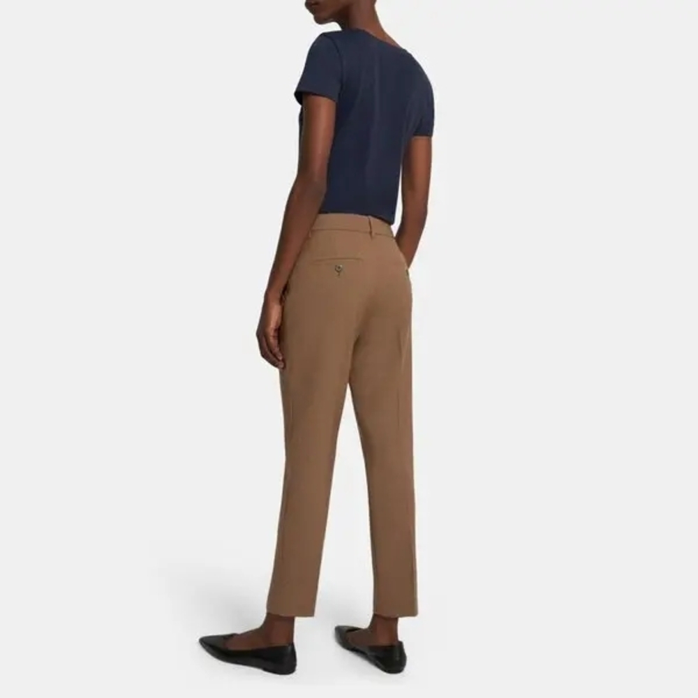 Theory Trecca 2 Cotton Trousers In Tobacco Women's 2
